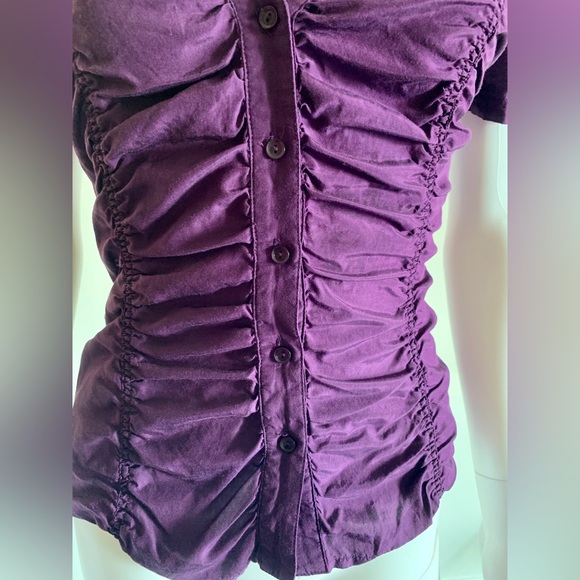 Guess Button Down Top in Purple - Picture 3 of 5